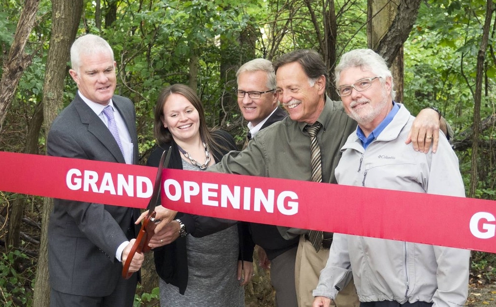 Woodland Trail ribbon cutting, 2015. Woodland Trail ribbon cutting, 2015.