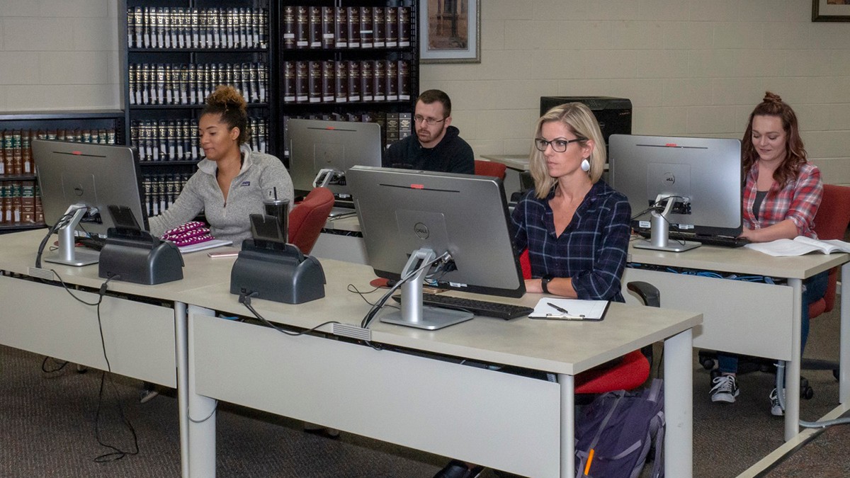 students working on computers